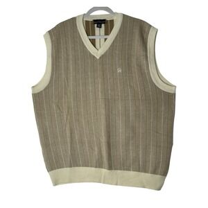 Stacy‎ Adams Sweater Vest Mens 3X Stripe V-Neck Knit Stretch Career Formal